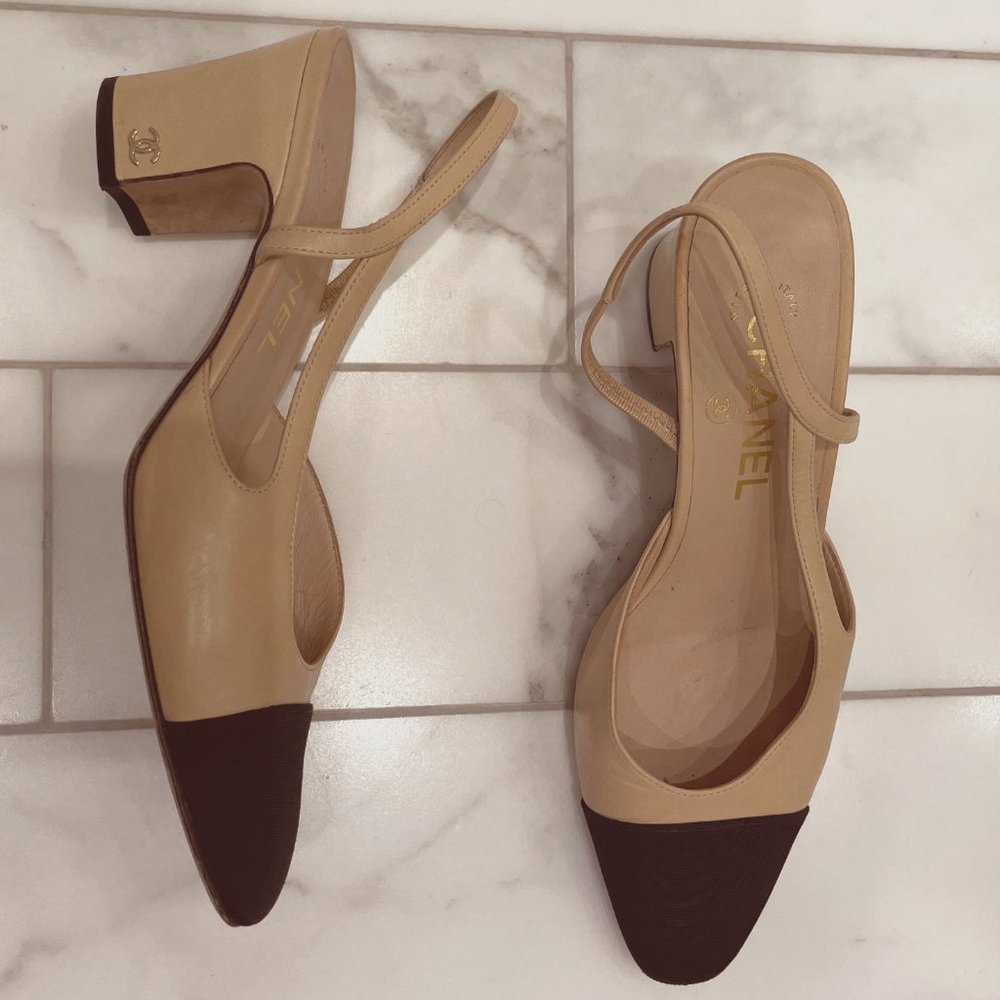 Chanel Coco Slingback Heels Size 36.5